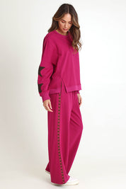 Saskia Cotton Blend Trackpant – Mulberry