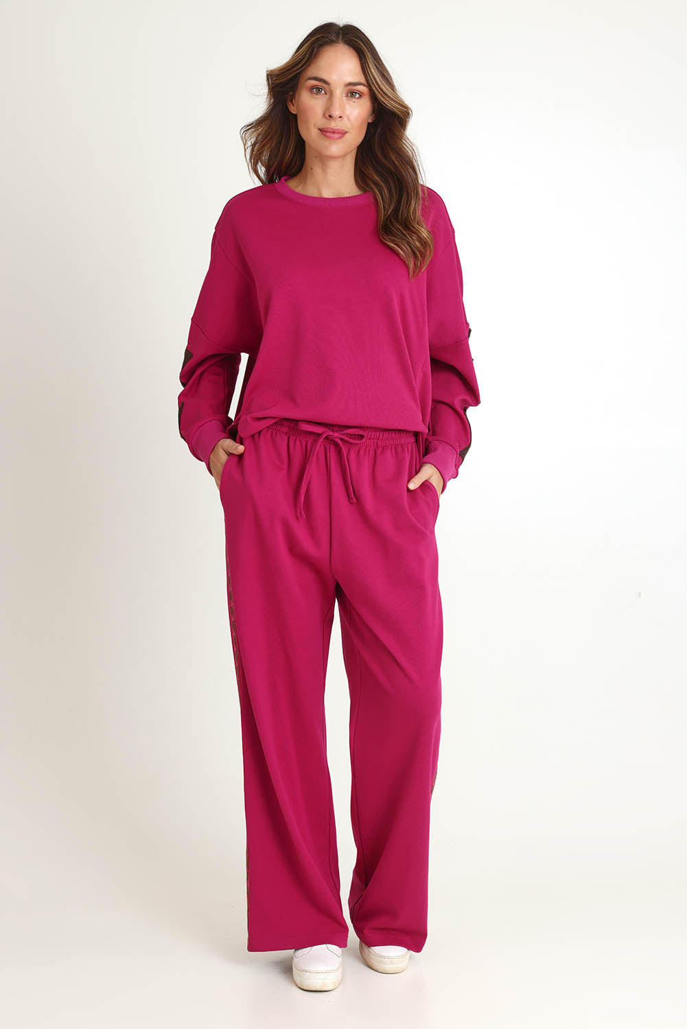 Saskia Cotton Blend Trackpant – Mulberry