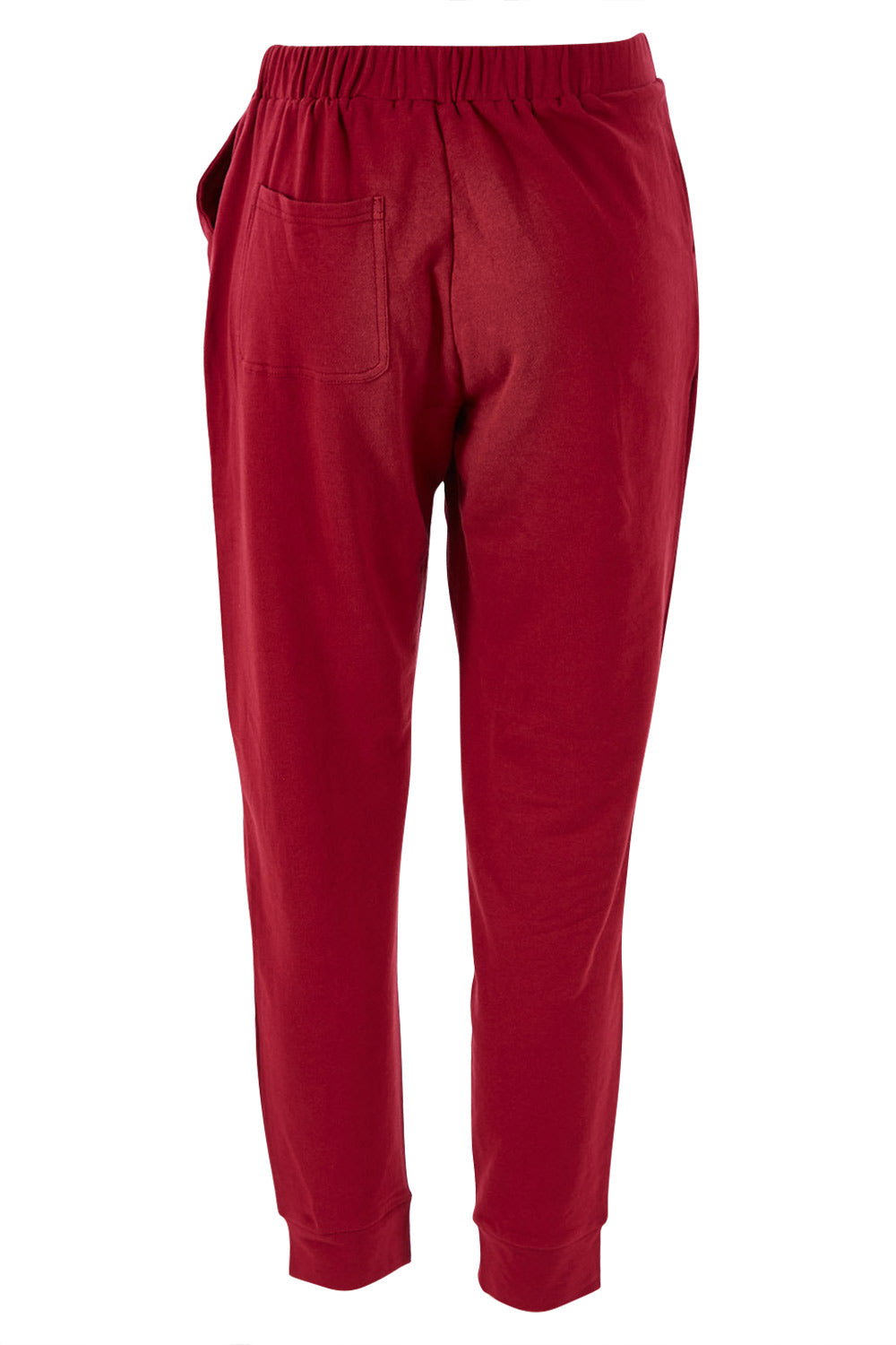 Product shot of the Lindsay Jogger in colour Wildberry (Red), from the back