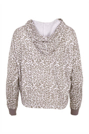 Product shot of the Oscar Hoodie in colour Leopard (Grey), from the back