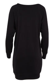 Product shot of the Zeke Sweater Dress in colour Black (Black), from the back