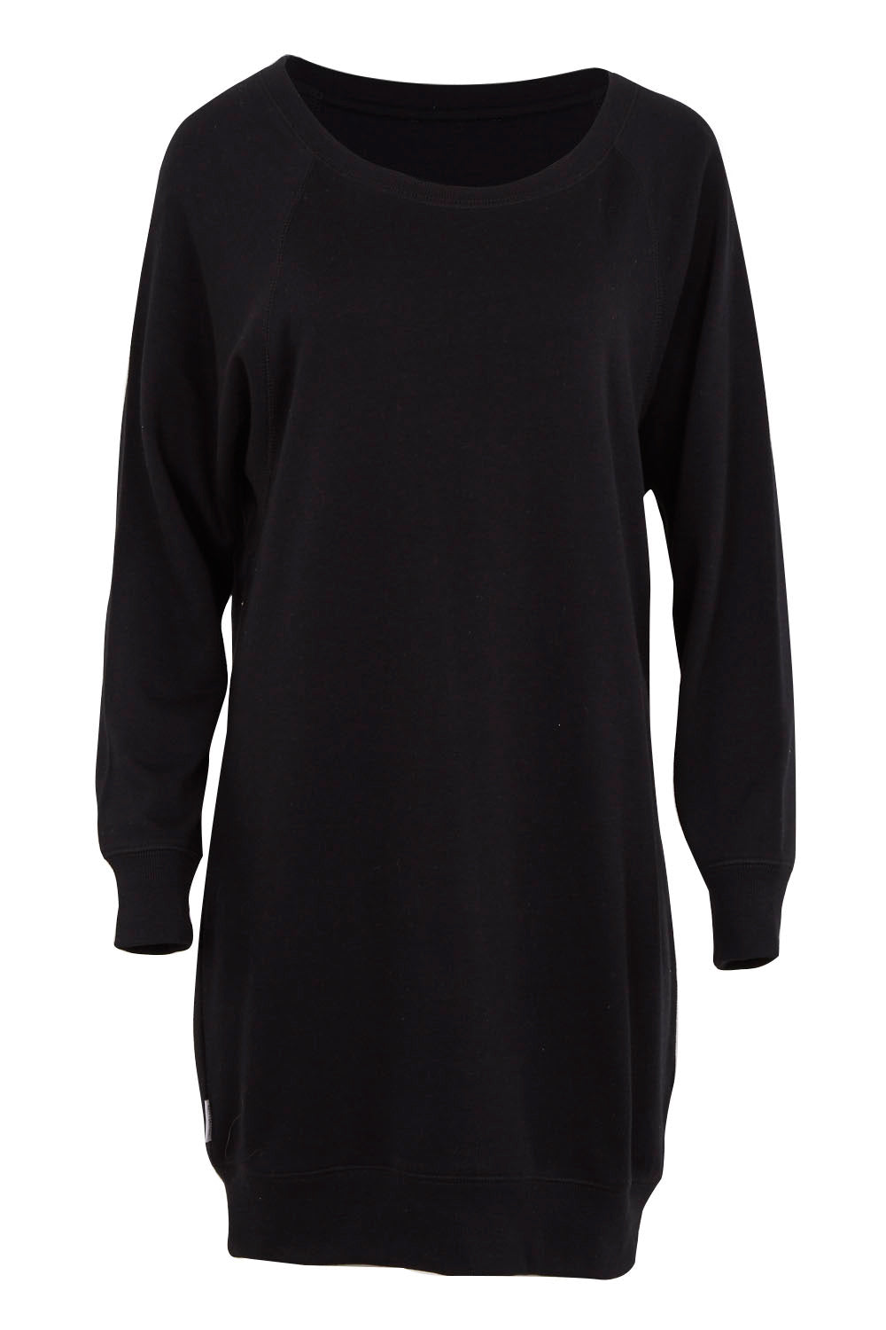 Product shot of the Zeke Sweater Dress in colour Black (Black), from the front