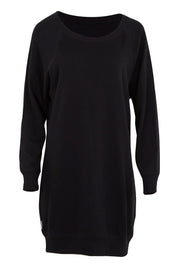 Product shot of the Zeke Sweater Dress in colour Black (Black), from the front