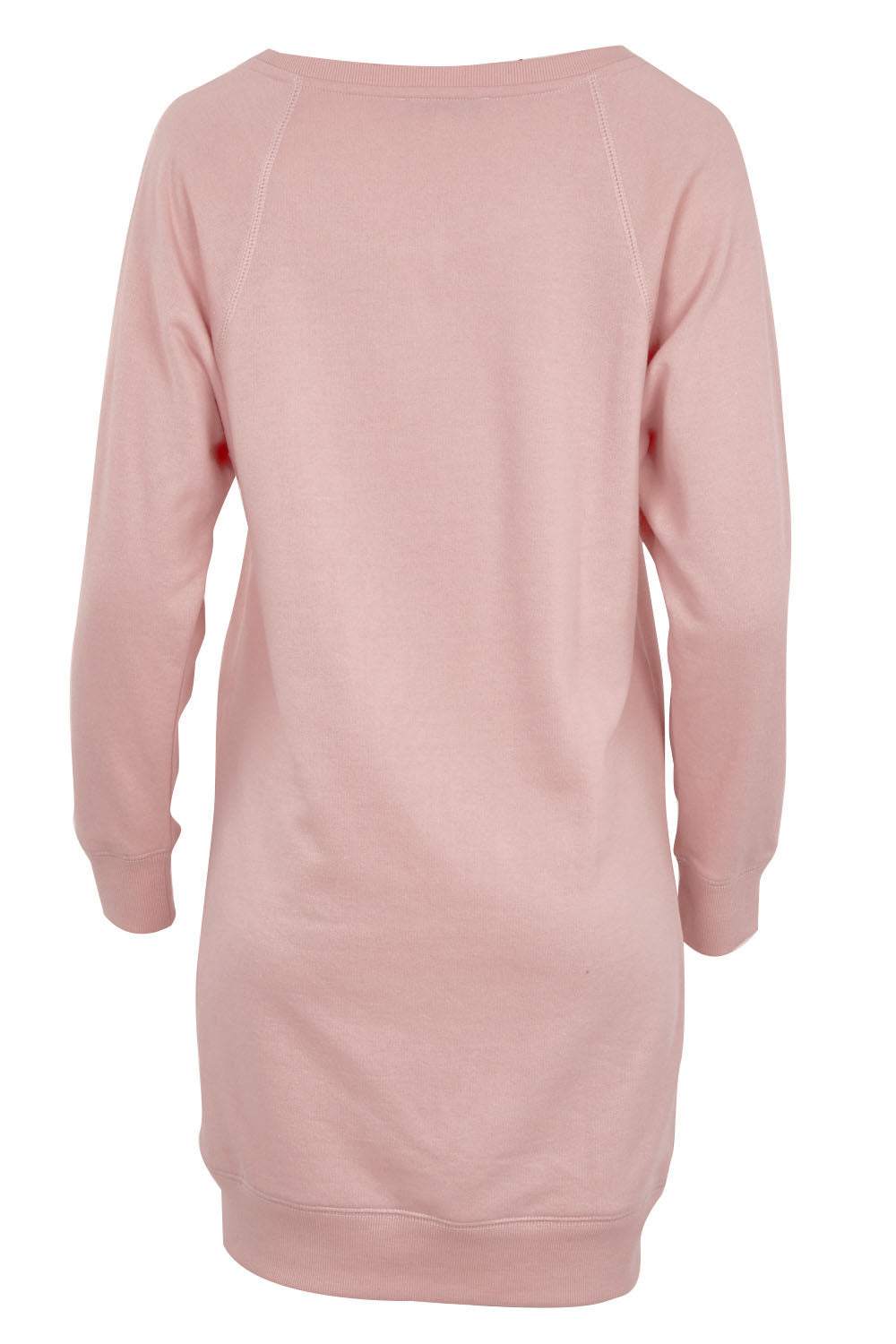 Product shot of the Zeke Sweater Dress in colour Blossom (Pink), from the back