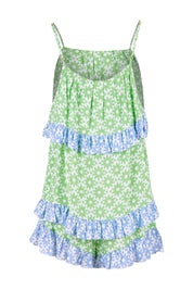 Product shot of the Tranquility Cami Set in colour Flormosaic (Green), from the back