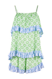 Product shot of the Tranquility Cami Set in colour Flormosaic (Green), from the front