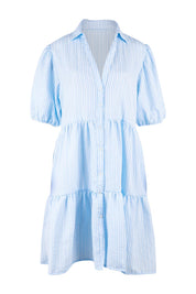 Product shot of the Hayley Dress in colour Blue, from the front