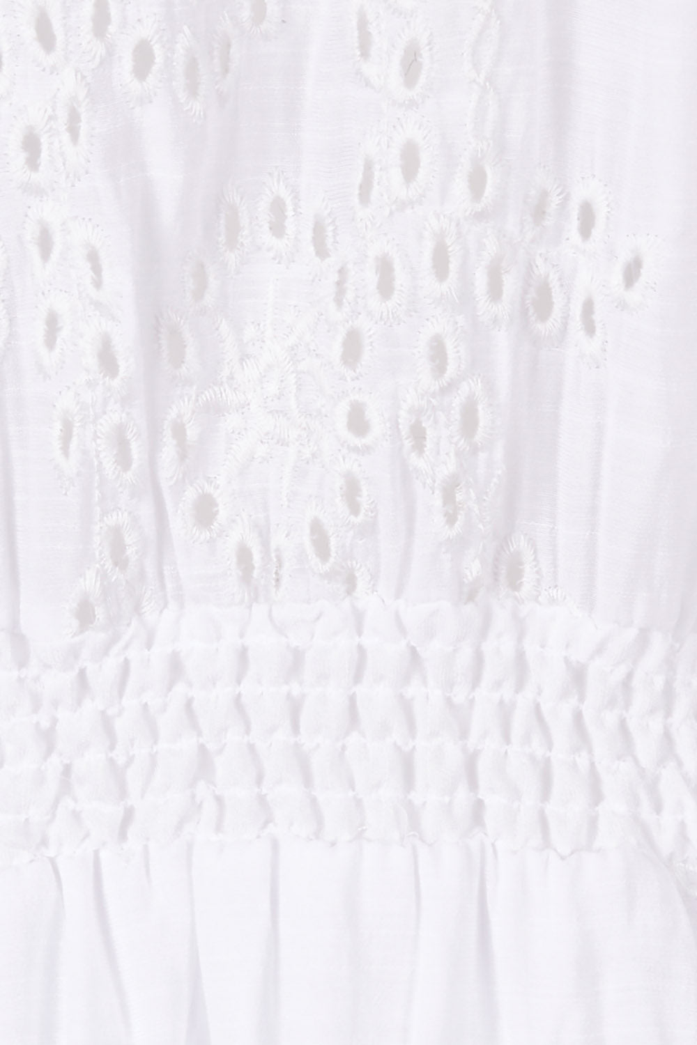 Product shot of the Embroidery Shirt Dress in colour White (White), detail