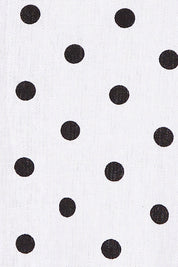 Product shot of the Catania Linen Shirt in colour Polkadot (White), detail