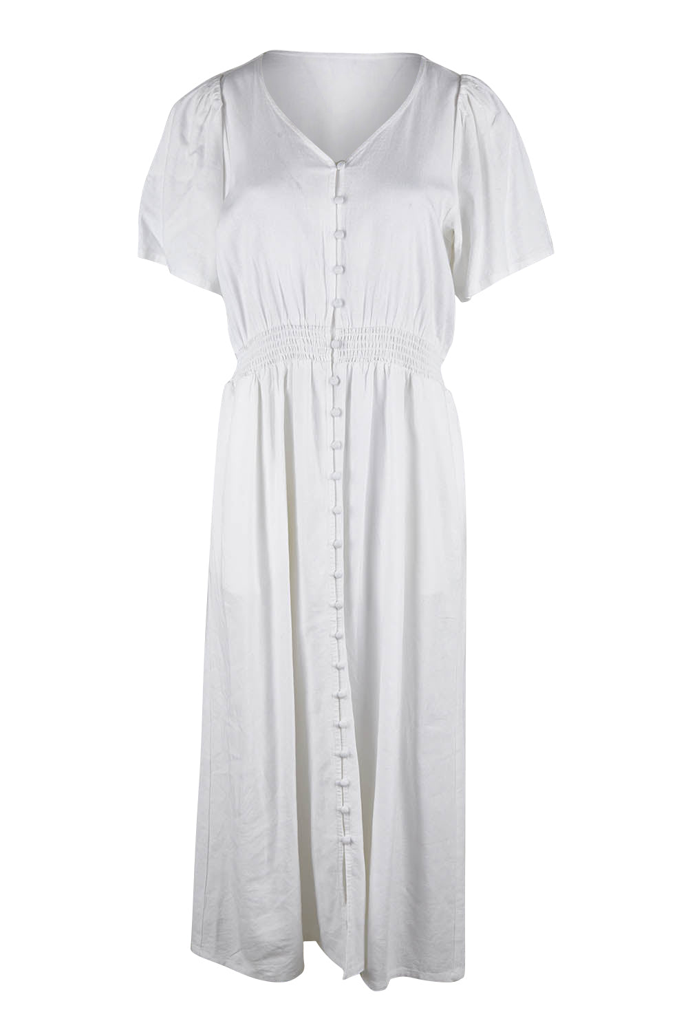 Product shot of the Whitney Dress in colour White (White), from the front
