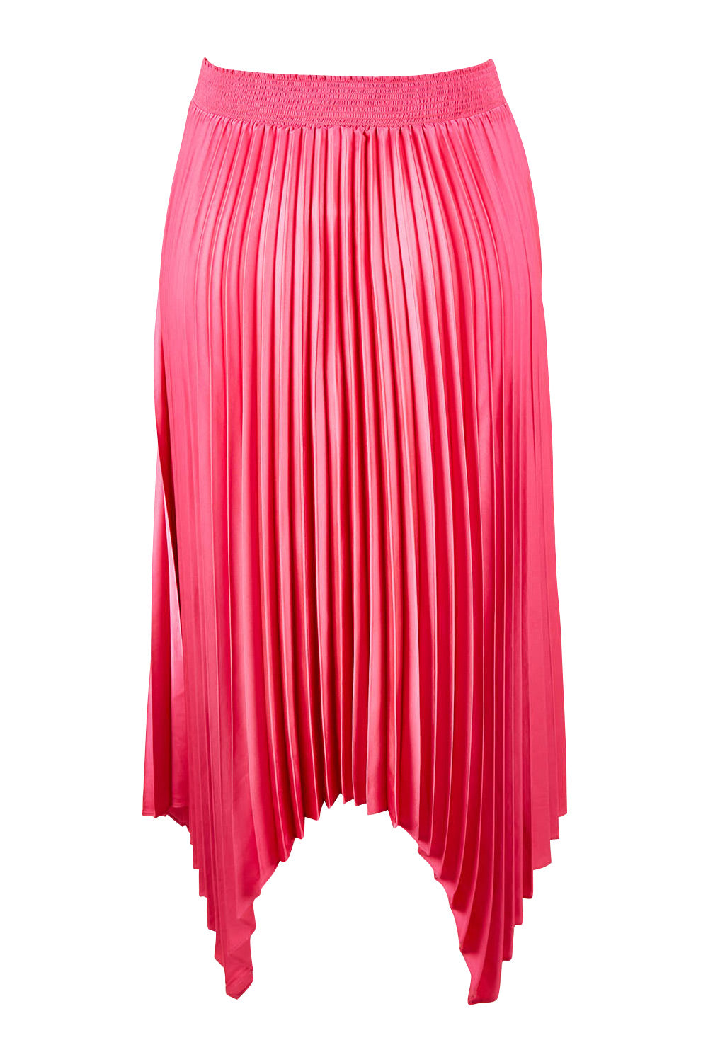 Product shot of the Louis Pleated Skirt in colour Peonypink (Pink), from the back