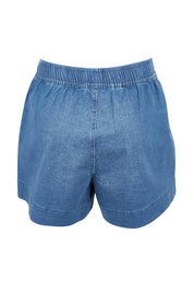 Product shot of the Caroline Denim Short in colour Lightwash (Blue), from the back