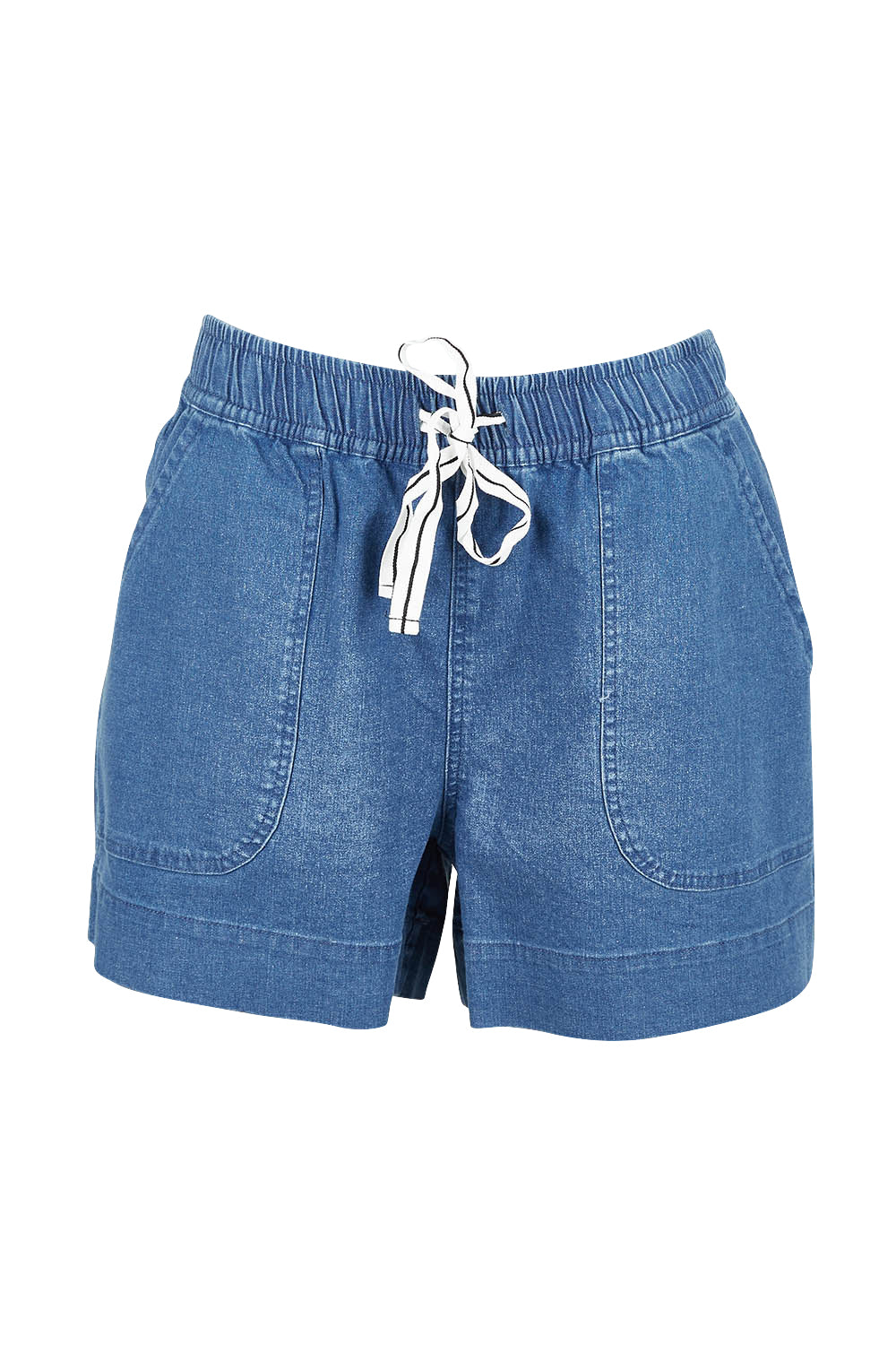 Product shot of the Caroline Denim Short in colour Lightwash (Blue), from the front