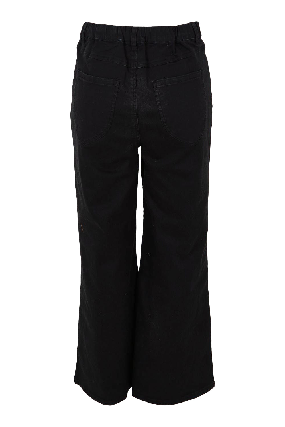 Product shot of the Wilma Wide Leg Jean in colour Black (Black), from the back