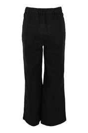 Product shot of the Wilma Wide Leg Jean in colour Black (Black), from the back