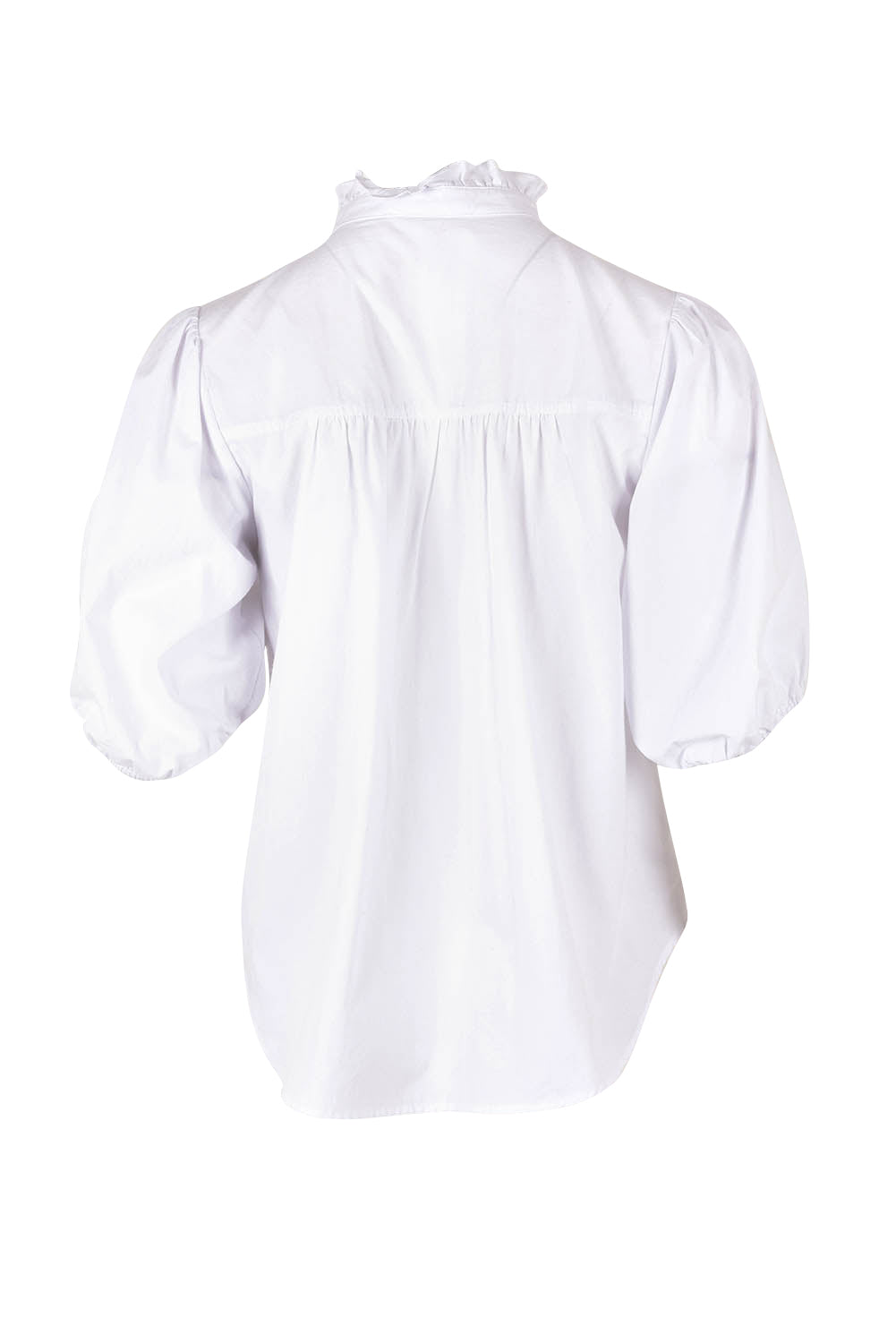 Product shot of the Avery Cotton Blouse in colour White (White), from the back