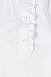 Product shot of the Avery Cotton Blouse in colour White (White), detail