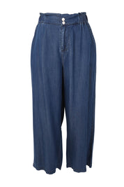 Product shot of the Rio Lyocell Relaxed Pant in colour Darkindigo (Blue), from the front