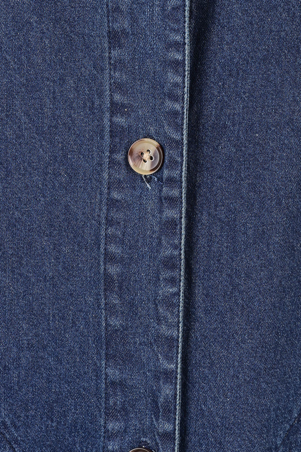 Product shot of the Dawson Denim Dress in colour Vintage (Blue), detail