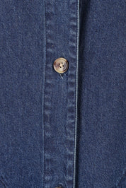 Product shot of the Dawson Denim Dress in colour Vintage (Blue), detail