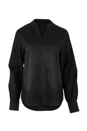 Product shot of the Pinot Cotton Blouse in colour Black (Black), from the front