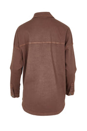 Product shot of the Cherry Denim Shirt in colour Coco, from the back