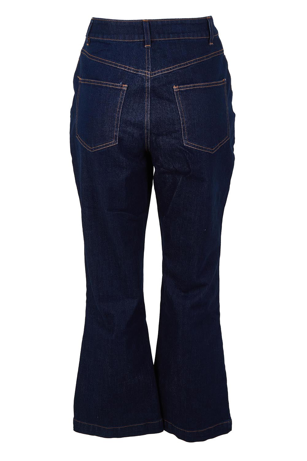 Product shot of the Fleur Bootleg Jean in colour Smokeink (Blue), from the back