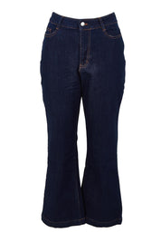 Product shot of the Fleur Bootleg Jean in colour Smokeink (Blue), from the front