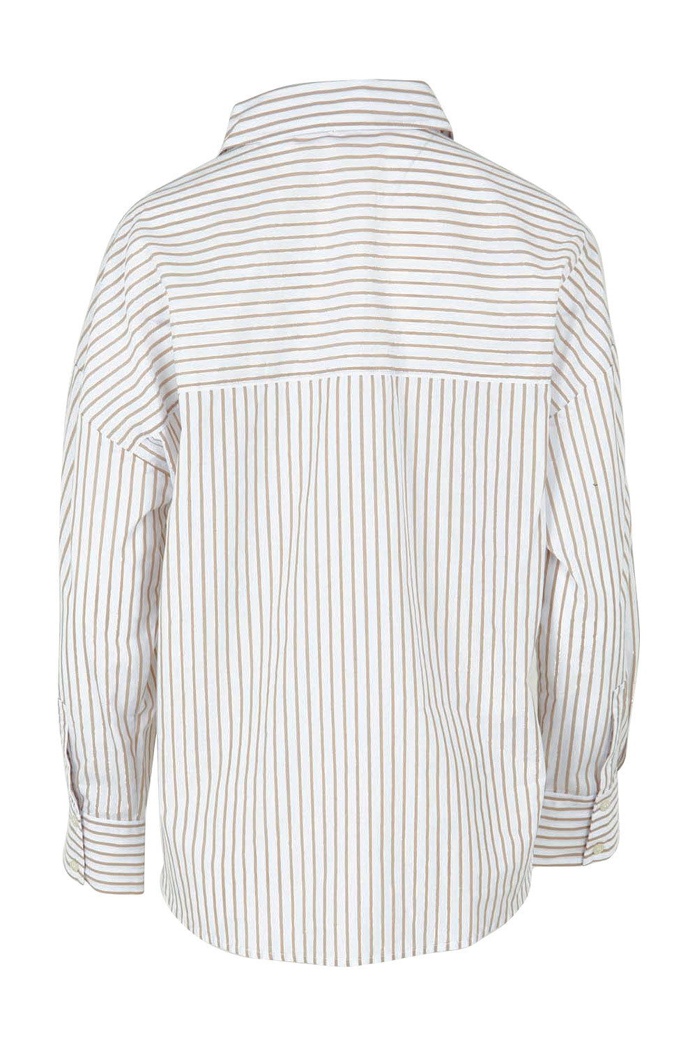Product shot of the Artemis Cotton Shirt in colour Beigelurex, from the back