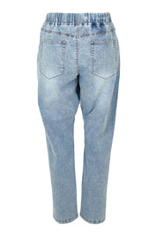 Product shot of the Haven Straight Leg Jean in colour Lightblue (Blue), from the back