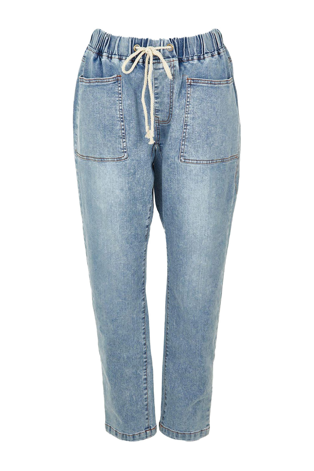 Product shot of the Haven Straight Leg Jean in colour Lightblue (Blue), from the front