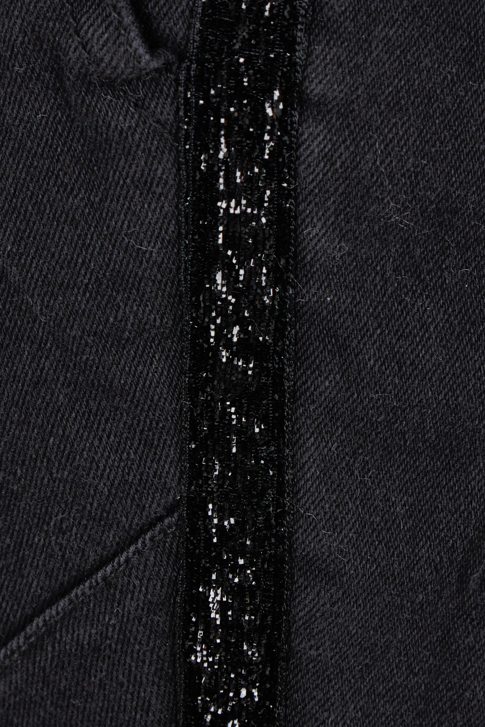 Product shot of the Harlow Denim Jogger in colour Blacklurex (Black), detail