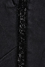 Product shot of the Harlow Denim Jogger in colour Blacklurex (Black), detail