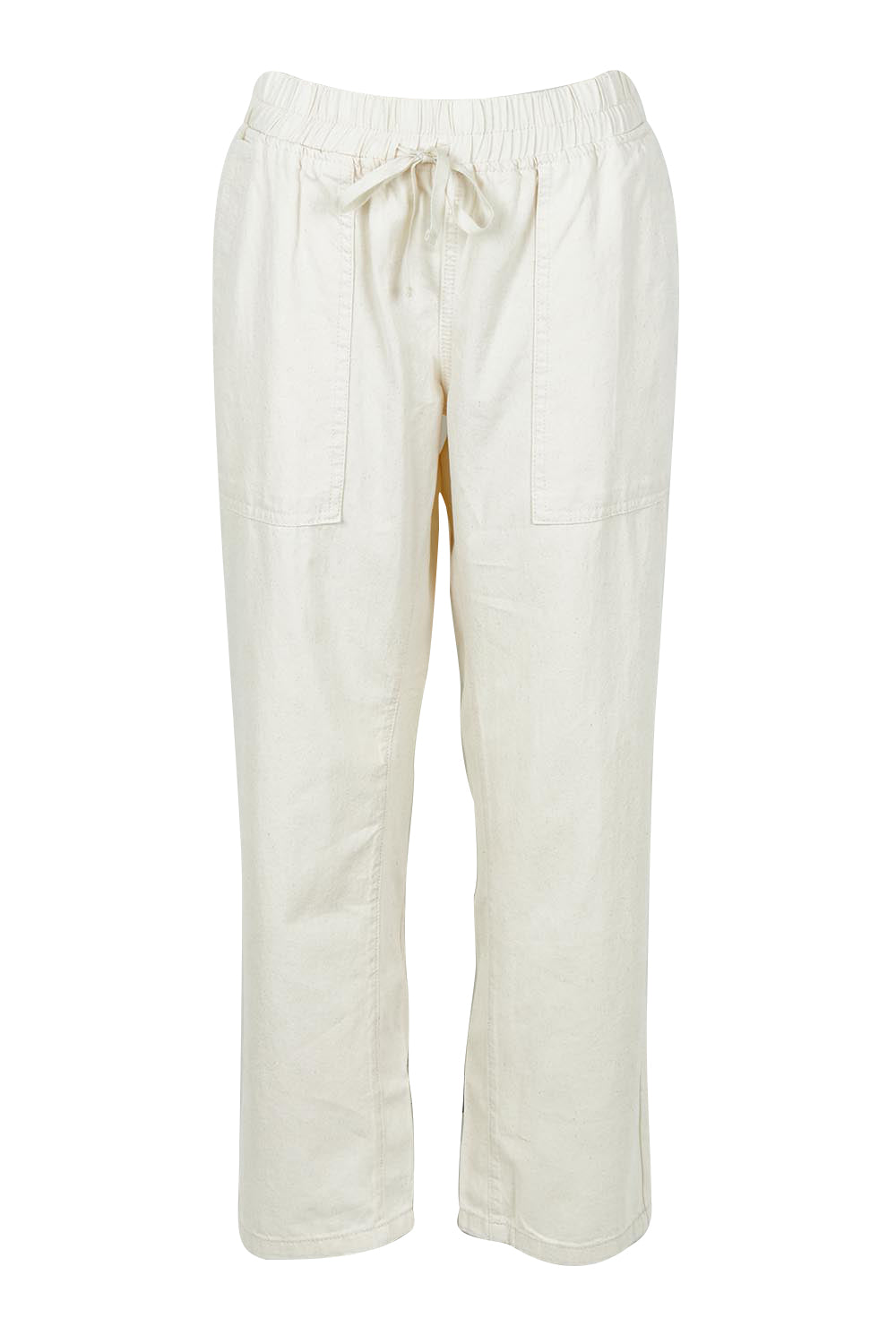 Product shot of the Quinn Cotton Jogger in colour White (White), from the front