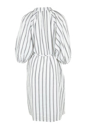 Product shot of the Jenna Dress in colour Blkwhite (White), from the back