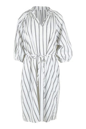 Product shot of the Jenna Dress in colour Blkwhite (White), from the front
