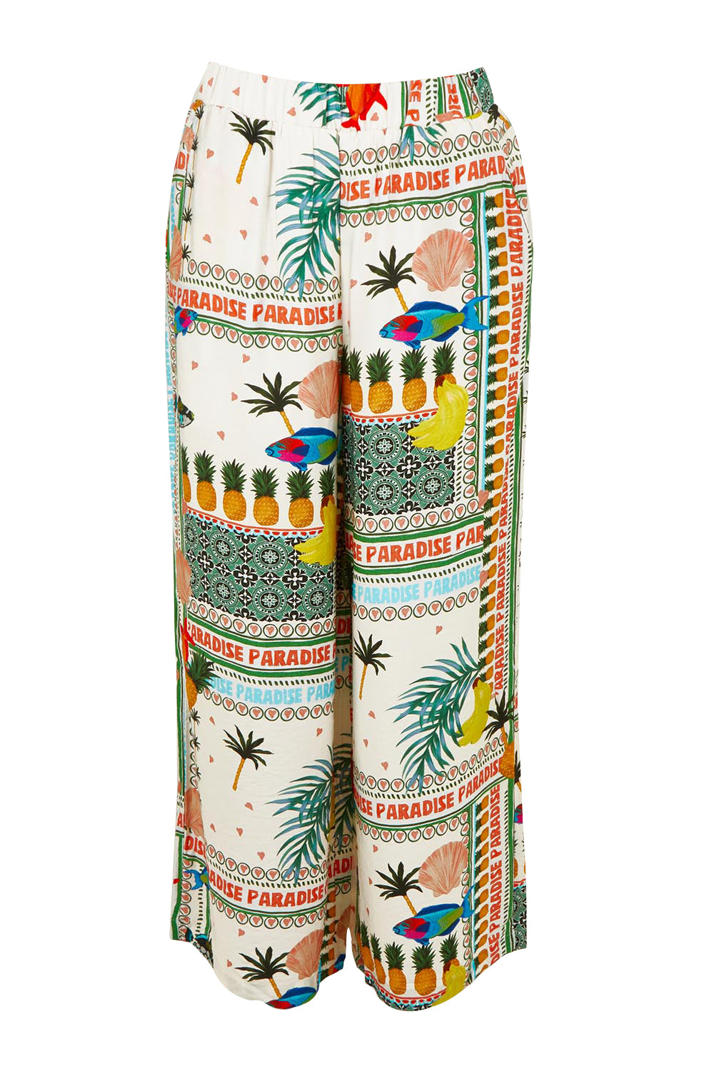 Product shot of the Sable Wide Leg Pant in colour Paradise, from the front