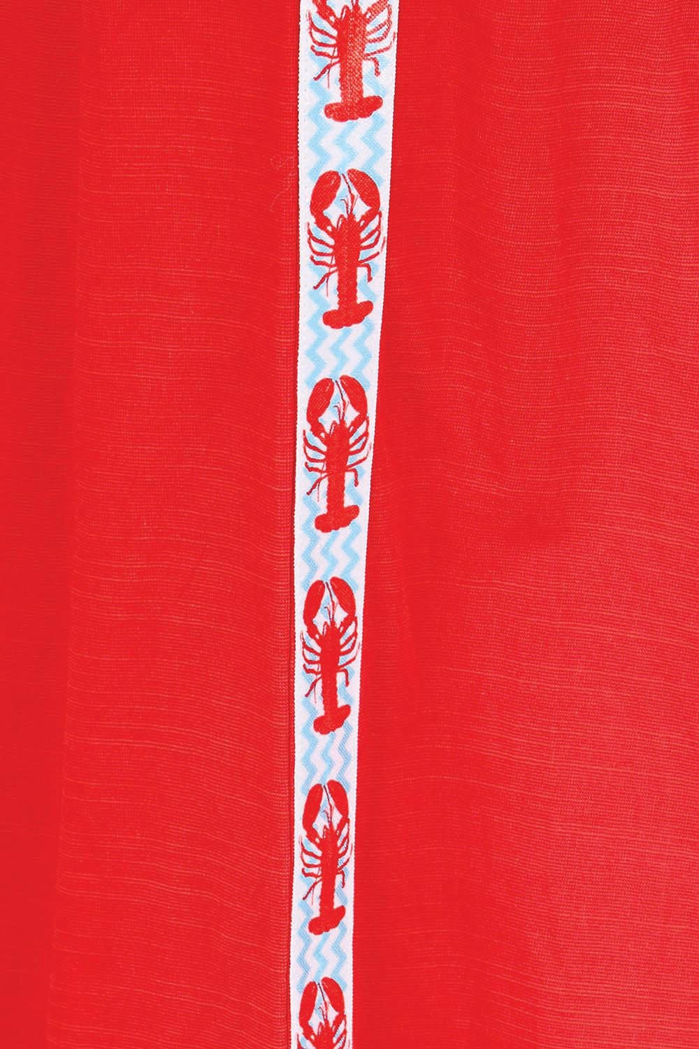 Product shot of the Sable Wide Leg Pant – Red in colour Red, showing detail