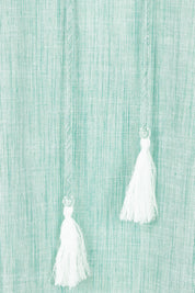 Product shot of the Charli Cotton Blouse in colour Green (Green), detail