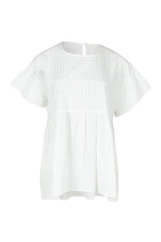 Product shot of the Poppy Cotton Blend Blouse in colour White (White), from the front