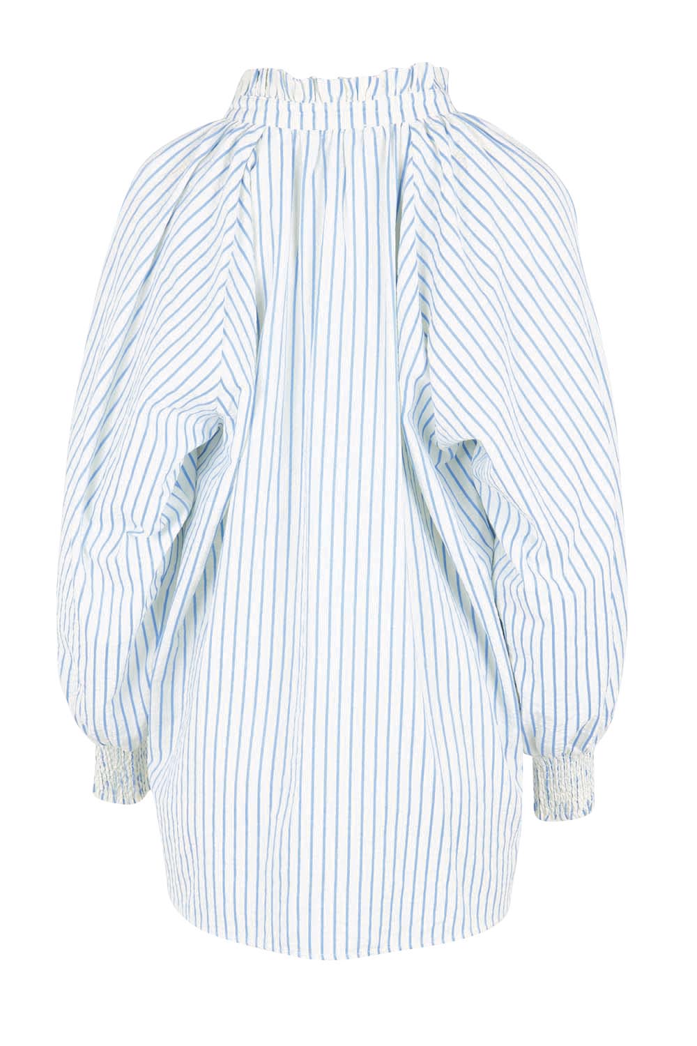 Product shot of the Romi Shirt – Blue in colour Blue, from the back