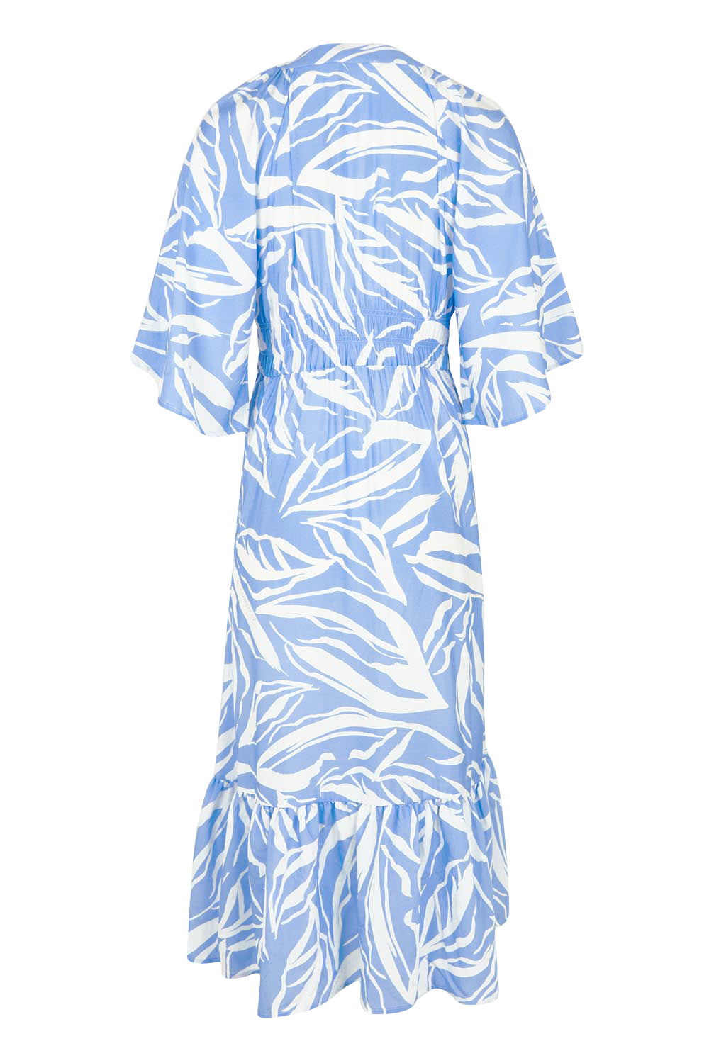 Product shot of the Moxie Dress in colour Blue (Blue), from the back