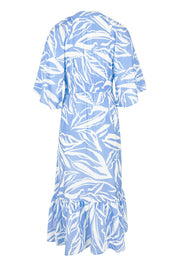 Product shot of the Moxie Dress in colour Blue (Blue), from the back