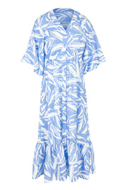 Product shot of the Moxie Dress in colour Blue (Blue), from the front