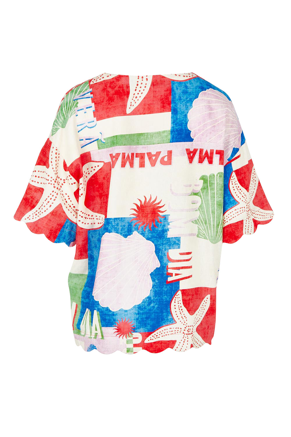 Product shot of the Scarlett Shirt in colour Seashell, from the back