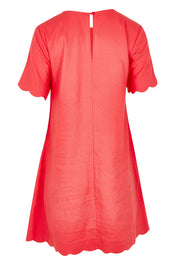 Product shot of the Dawn Shift Dress in colour Red (Red), from the back