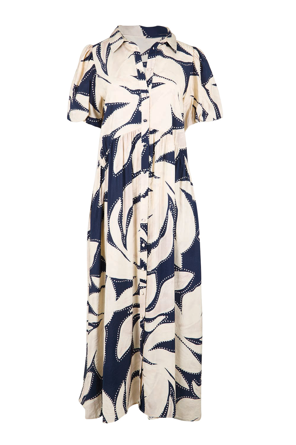 Product shot of the Nova Shirt Dress – Navy in colour Navy, from the front