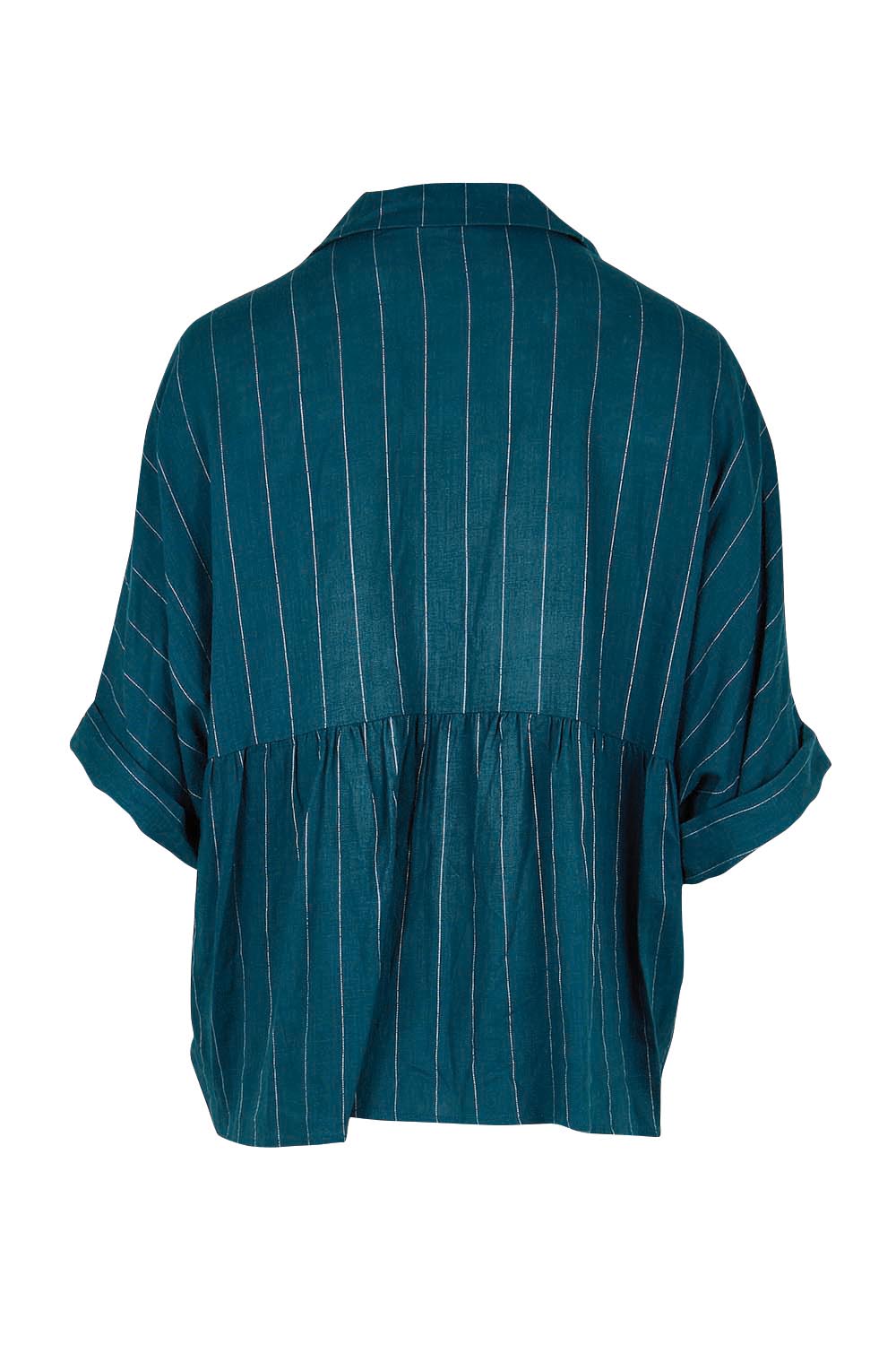 Product shot of the Ophelia Shirt – Teal in colour Teal, from the back