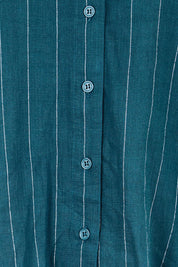 Product shot of the Ophelia Shirt – Teal in colour Teal, showing detail
