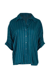 Product shot of the Ophelia Shirt – Teal in colour Teal, from the front